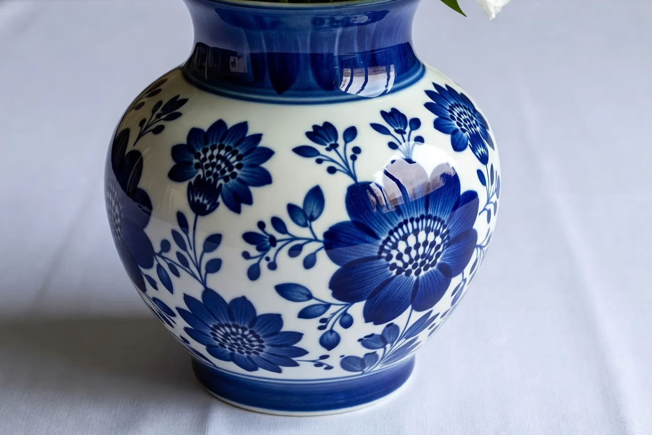 Pieces de ceramique Gzhel bleue et blanche : vases, theieres et figurines