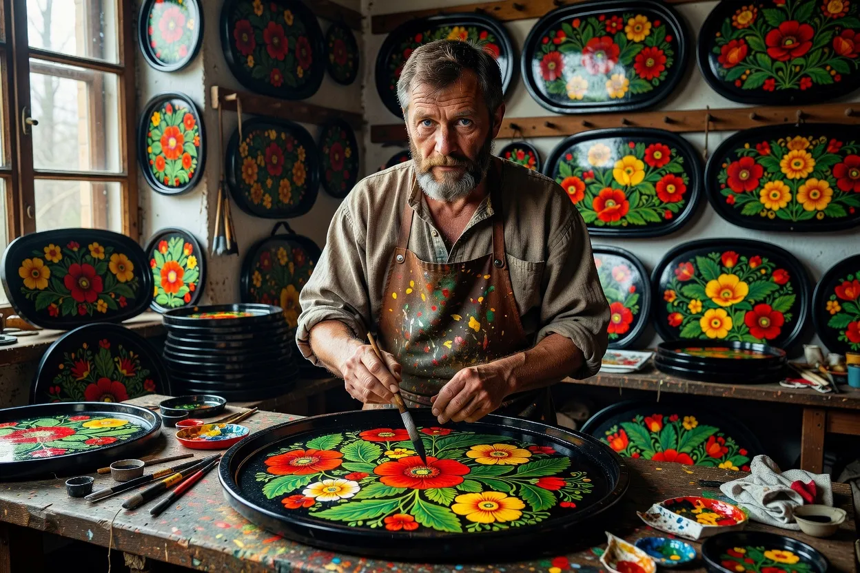 Entretien avec Mikhail Sorokin, maître peintre du village de Zhostovo