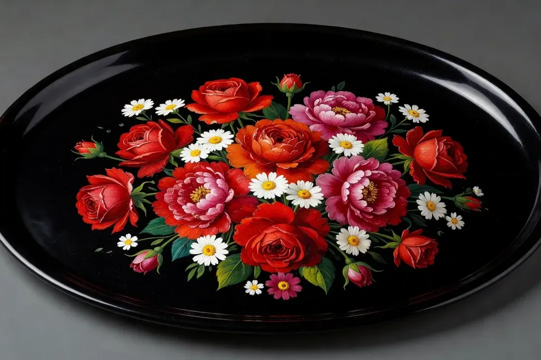 Jostovo : l'art des plateaux laqués floraux russes