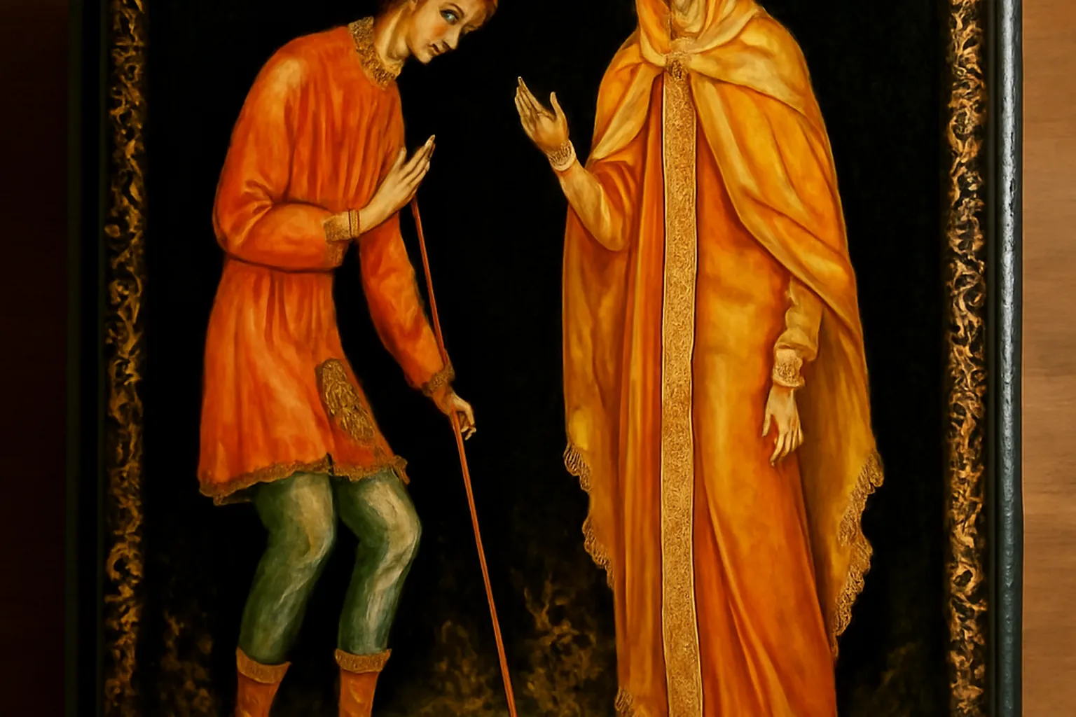 Comparaison à la loupe d'une peinture à la tempera authentique et d'une reproduction imprimée offset