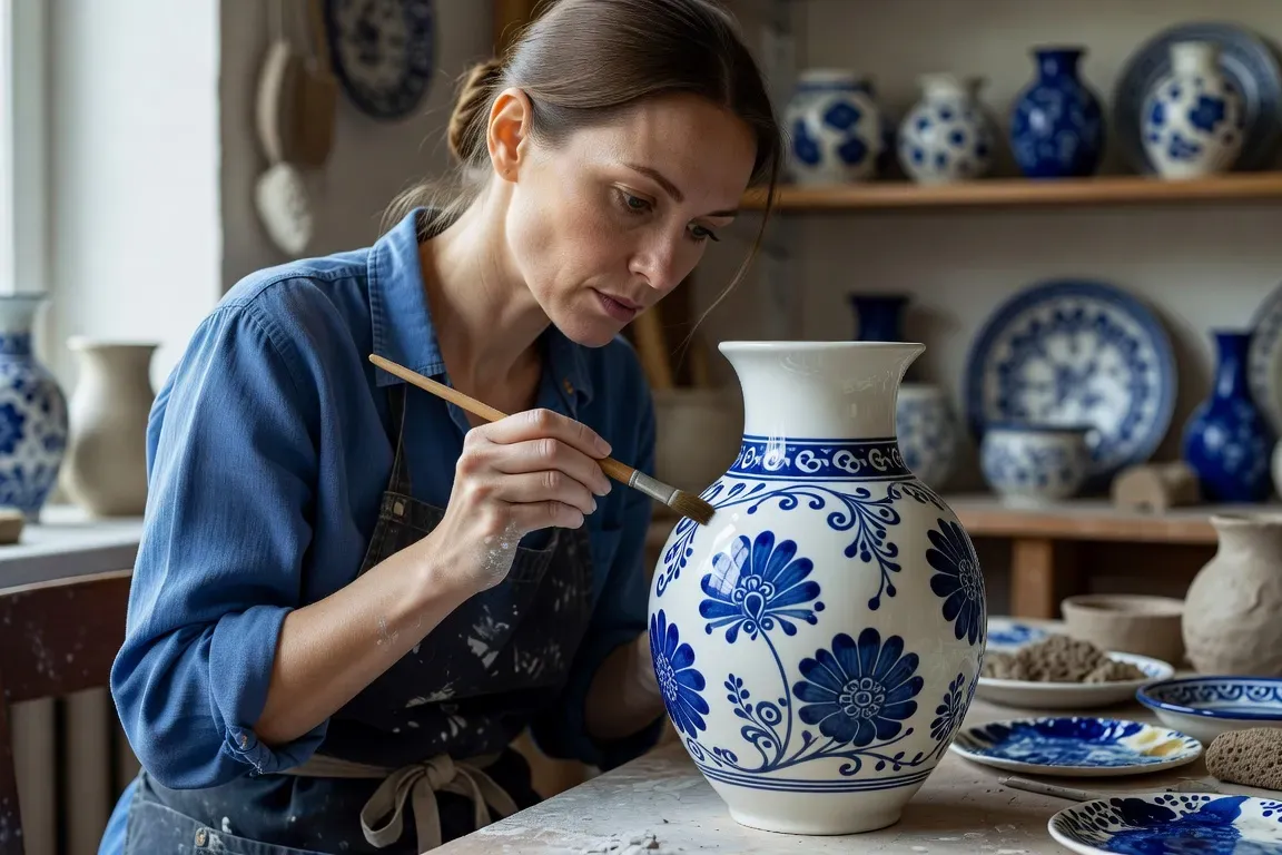 L'art du bleu cobalt de Gzhel : entretien avec Elena Tikhova, céramiste à Retchitsy