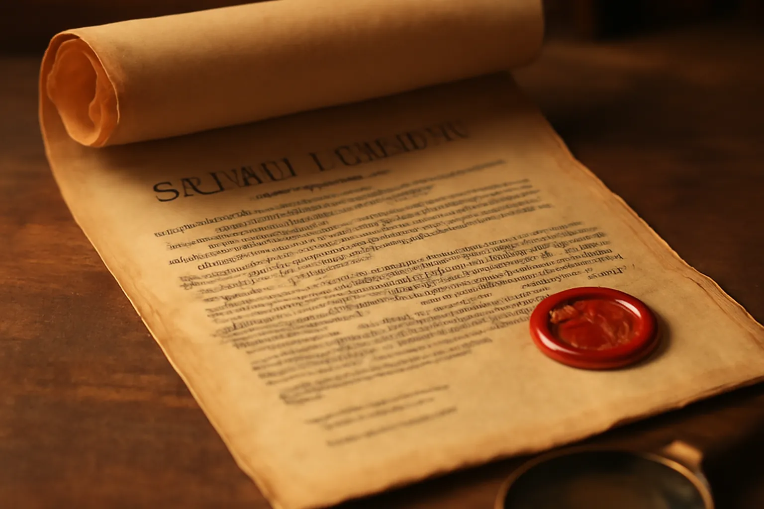 Document officiel avec cachet cire