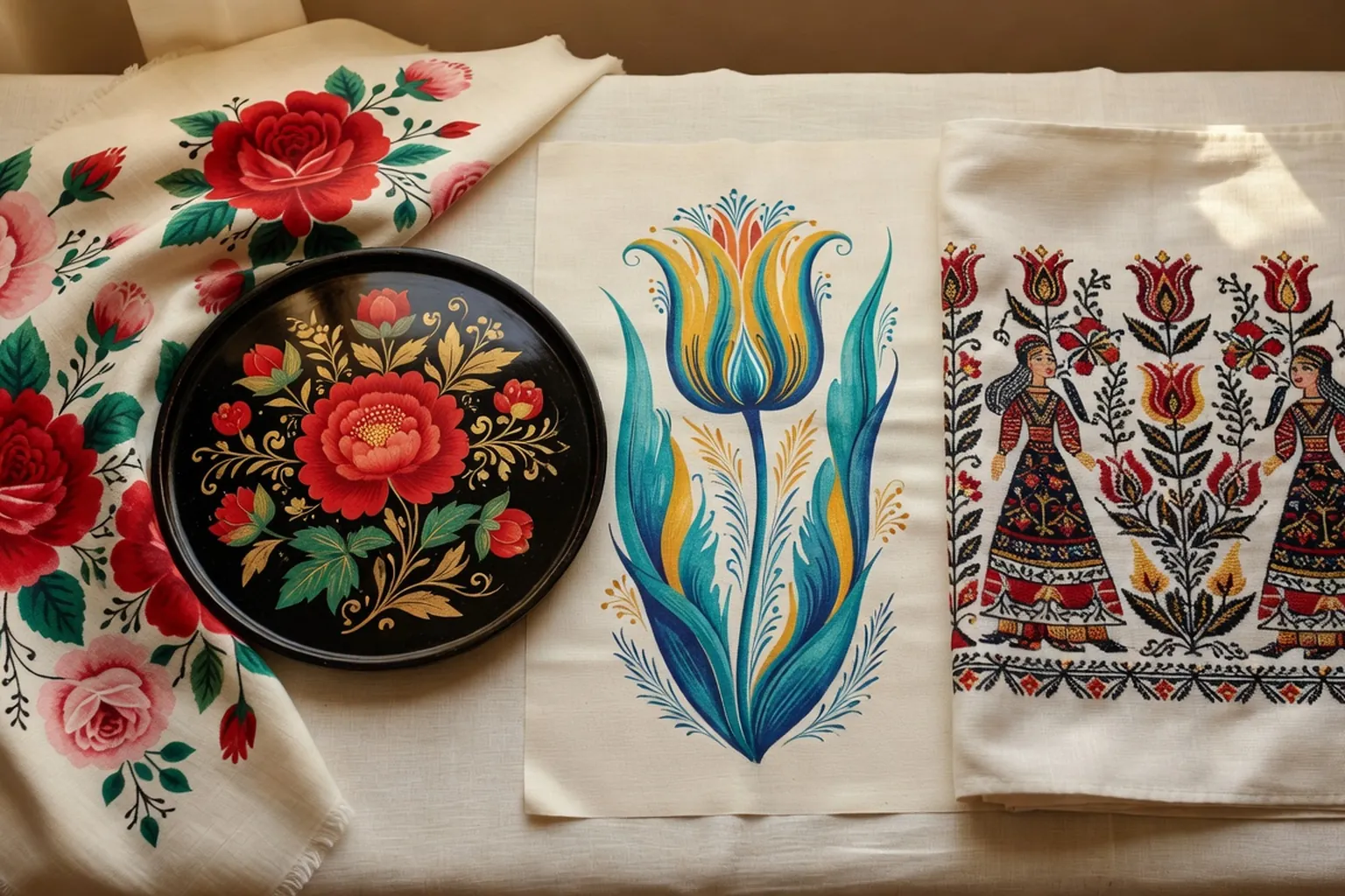 Motifs floraux de l'artisanat slave : décrypter la symbolique des fleurs stylisées