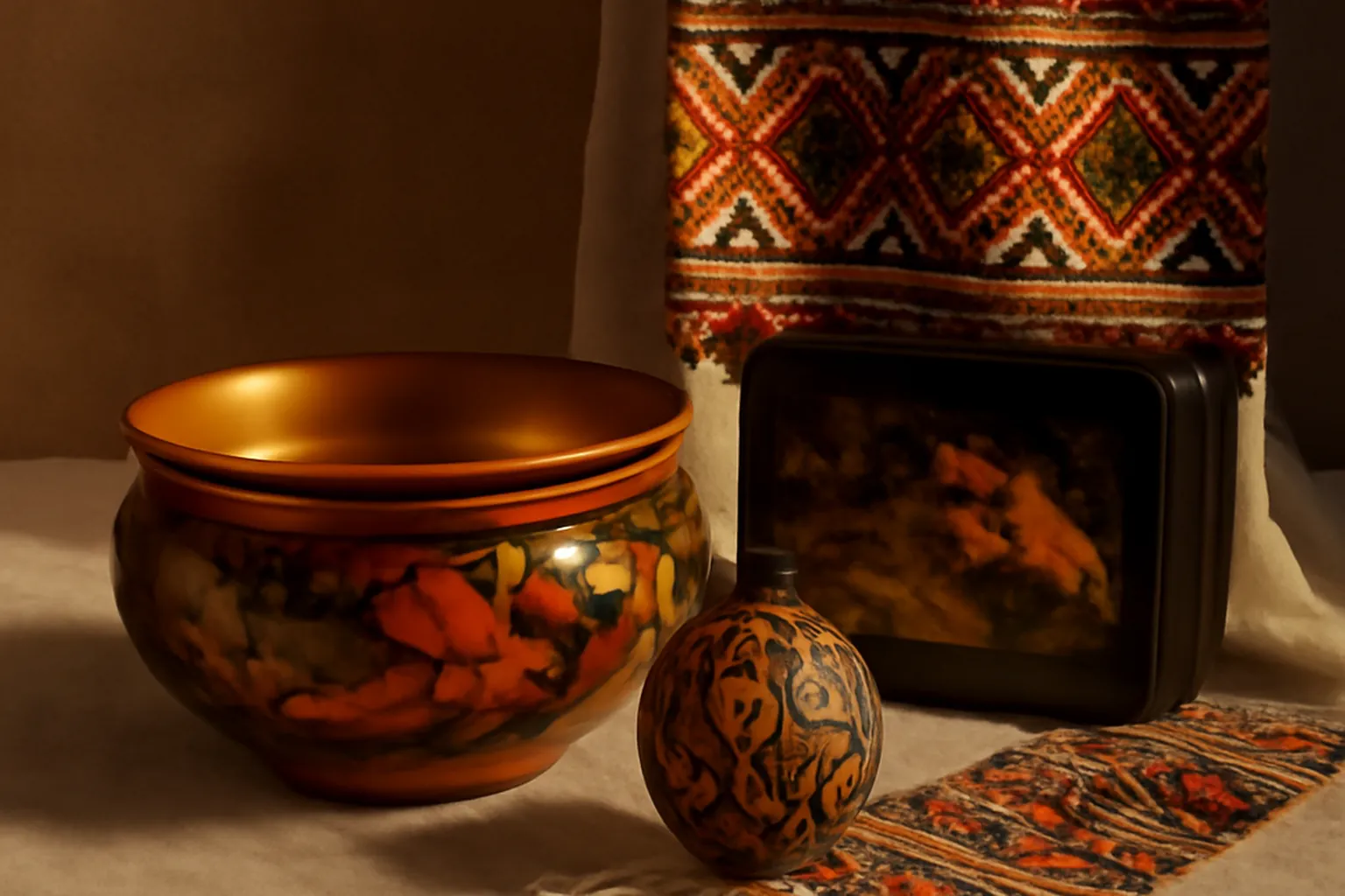 Rouge, noir et or : le triangle chromatique de l'artisanat slave