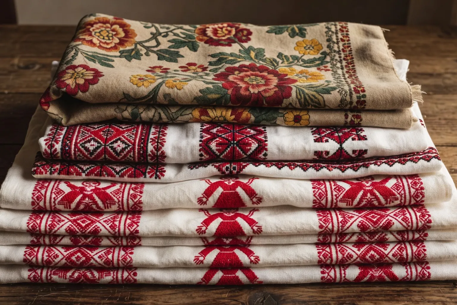 Broderies slaves empilées